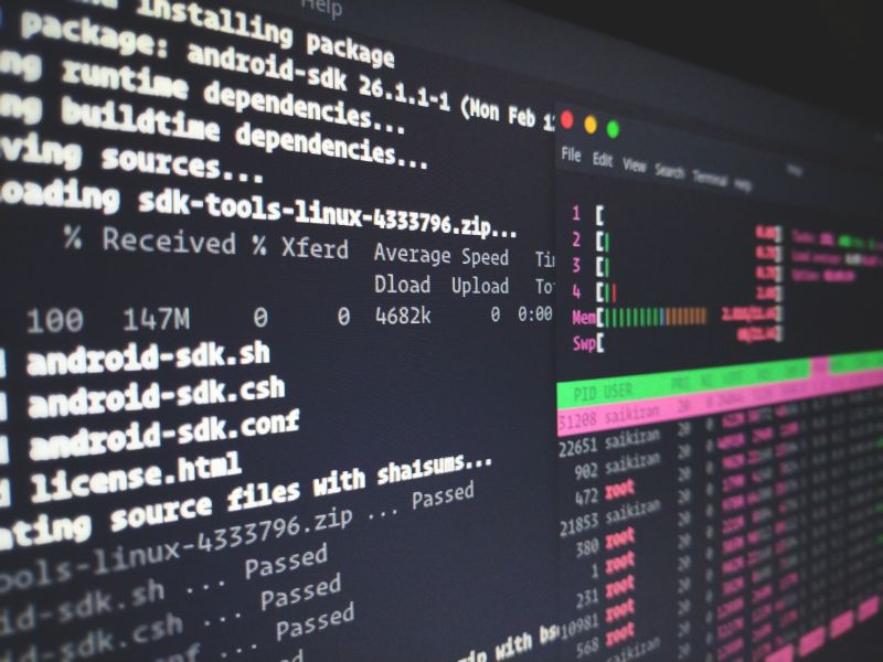 Close up of application development code on a digital screen